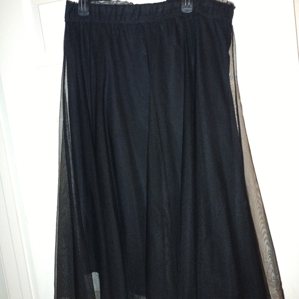 Cato Black Maxi A-Line Pleated Skirt